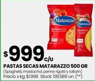Oferta de Matarazzo - Pastas Secas por $999 en Changomas