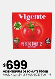 Oferta de Vigente - Puré De Tomate 520gr por $699 en Changomas