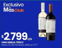 Oferta de Emilia - Vino por $2799 en Changomas