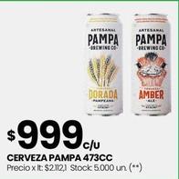 Oferta de Pampa - Cerveza 473cc por $999 en Changomas