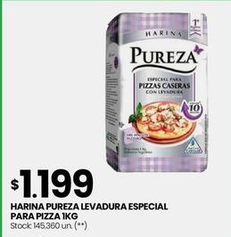 Oferta de Pureza - Harina Levadura Especial Para Pizza Ikg por $1199 en Changomas