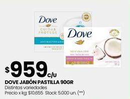 Oferta de Dove - Jabón Pastilla por $959 en Changomas