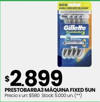 Oferta de Gillette - Prestobarba3 Máquina Fixed 5un por $2899 en Changomas