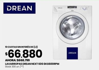 Oferta de Drean - Lavarropas Next 606 6KG600RPM por $668799 en Changomas