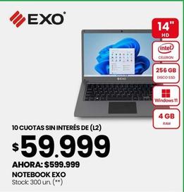 Oferta de Exo - Notebook por $599999 en Changomas
