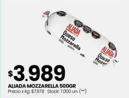 Oferta de Aliada - Mozzarella por $3989 en HiperChangomas