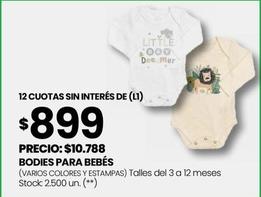 Oferta de Bodies Para Bebés por $10788 en HiperChangomas