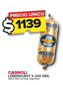 Oferta de Cagnoli - Leberwurst por $1139 en Carrefour Maxi