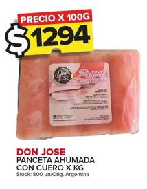 Oferta de Don Jose - Panceta Ahumada Con Cuero por $1294 en Carrefour Maxi