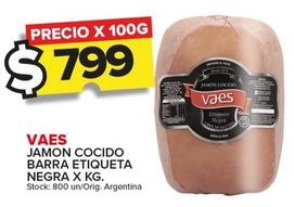 Oferta de Vaes - Jamón Cocido Barra Etiqueta Negra por $799 en Carrefour Maxi