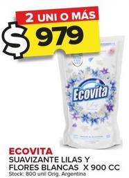 Oferta de Ecovita - Suavizante Lilas Y Flores Blancas X 900 Cc por $979 en Carrefour Maxi