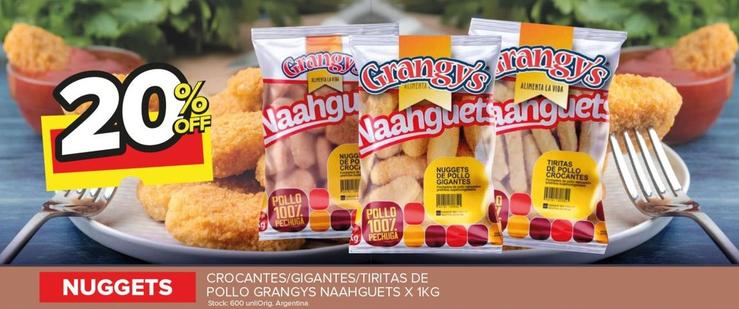 Oferta de Nuggets Crocantes/Gigantes/Tiritas De Pollo Grangys Naahguets en Carrefour Maxi