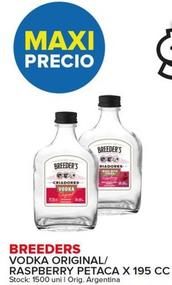 Oferta de Breeders - Vodka Original/ Raspberry Petaca X 195 Cc en Carrefour Maxi