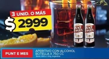Oferta de Punt E Mes - Aperitivo con Alcohol Botella X 750 Cc por $2999 en Carrefour Maxi