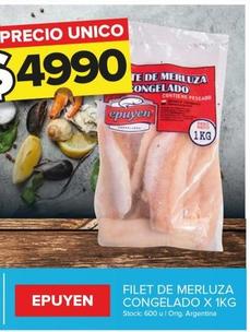 Oferta de Epuyen - Filetes De Merluza Congelado por $4990 en Carrefour Maxi