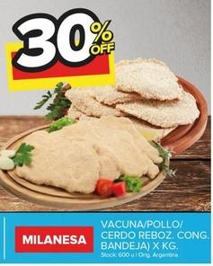 Oferta de Milanesa Vacuna/Pollo/Cerdo Reboz Cong Bandeja en Carrefour Maxi