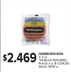Oferta de Huella Natural - Hamburguesa por $2469 en Carrefour Maxi