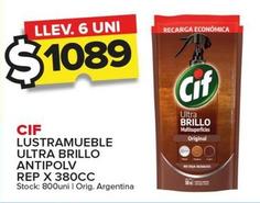 Oferta de Cif - Lustramueble Ultra Brillo Antipolv por $1089 en Carrefour Maxi