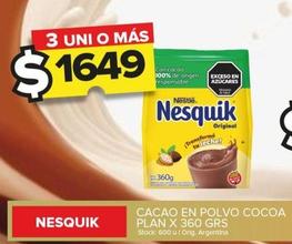 Oferta de Nesquik - Cacao En Polvo Cocoa  por $1649 en Carrefour Maxi
