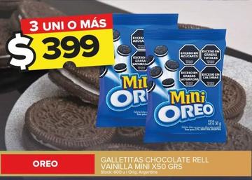 Oferta de Oreo - Galletitas Chocolate Rell Vainilla Mini por $399 en Carrefour Maxi