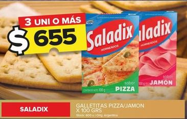 Oferta de Saladix - Galletitas Pizza/Jamon por $655 en Carrefour Maxi