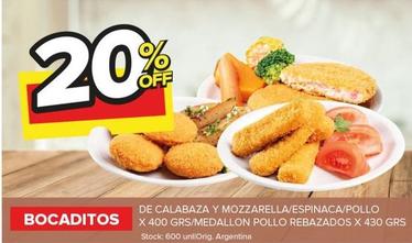 Oferta de Bocaditos De Calabaza Y Mozzarella/Espinaca/Pollo en Carrefour Maxi