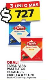 Oferta de Orali - Tapas Para Pastelitos Hojaldre por $727 en Carrefour Maxi
