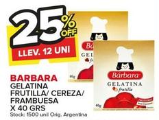 Oferta de Barbara - Gelatina Frutilla/ Cereza Frambuesa en Carrefour Maxi