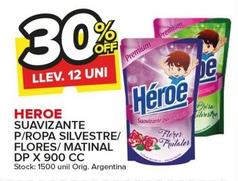 Oferta de Heroe - Suavizante P/Ropa Silvestre/ Flores/ Matinal en Carrefour Maxi
