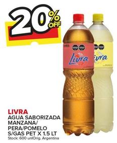 Oferta de Livra - Agua Saborizada Manzana / Pera / Pomelo S/gas Pet en Carrefour Maxi