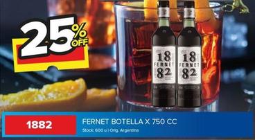 Oferta de 1882 - Fernet Botella en Carrefour Maxi