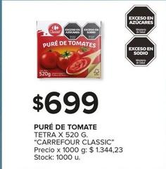 Oferta de Carrefour Classic - Puré De Tomate por $699 en Carrefour Maxi