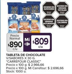 Oferta de Carrefour Classic - Tableta De Chocolate por $890 en Carrefour Maxi