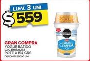 Oferta de Gran Compra - Yogur Batido C/Cereales Pote por $559 en Carrefour Maxi