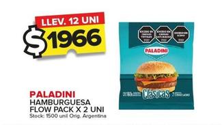 Oferta de Paladini - Hamburguesa Flow Pack por $1968 en Carrefour Maxi