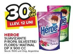 Oferta de Heroe - Suavizante P/Ropa Silvestre/Flores/ Matinal en Carrefour Maxi