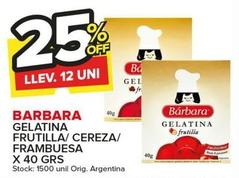 Oferta de Barbara - Gelatina Frutilla/ Cereza/ Frambuesa en Carrefour Maxi