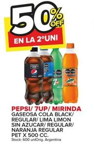 Oferta de Pepsi - Gaseosa Cola Black / Regular / Lima Limon Sin Azucar / Regular / Naranja Regular Pet en Carrefour Maxi
