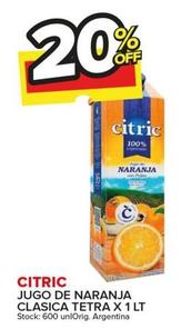 Oferta de Citric - Jugo De Naranja Clasica Tetra en Carrefour Maxi