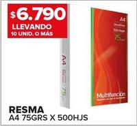 Oferta de Resma - A4 75 Grs X 500 Hjs por $6790 en Carrefour Maxi