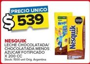 Oferta de Nesquik - Leche Chocolatada/Chocolatada Menos Azucar Fortificado  por $539 en Carrefour Maxi