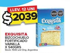 Oferta de Exquisita - Bizcochuelo Fortificado Vainilla X 540GRS por $2039 en Carrefour Maxi