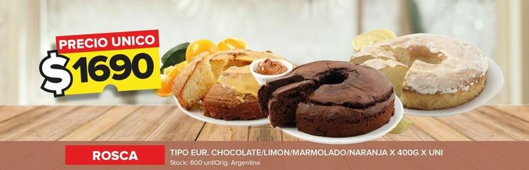 Oferta de Rosca Tipo Chocolate/Limon/Marmalado/Naranja  por $1690 en Carrefour Maxi