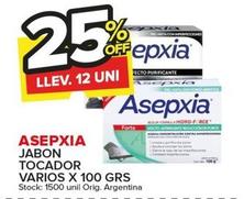 Oferta de Asepxia - Jabon Tocador Varios X 100 GRS  en Carrefour Maxi