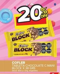 Oferta de Cofler - Tableta Chocolate C Mani Block  en Carrefour Maxi