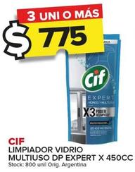 Oferta de Cif - Limpiador Vidrio Multiuso Dp Expert X 450 Cc por $775 en Carrefour Maxi
