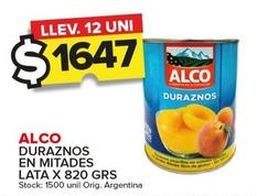 Oferta de Alco - Duraznos En Mitades Lata X 820 GRS  por $1647 en Carrefour Maxi
