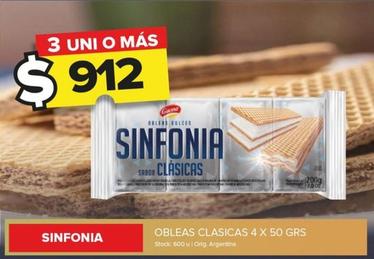 Oferta de Sinfonia - Obleas Clasicas 4 X 50 GRS  por $912 en Carrefour Maxi