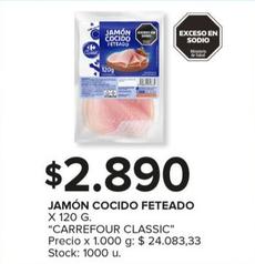 Oferta de Carrefour - Jamon Cocido Feteado por $2890 en Carrefour Maxi