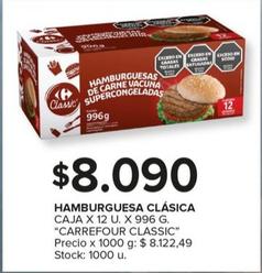 Oferta de Carrefour - Hamburguesas Clasica por $8090 en Carrefour Maxi
